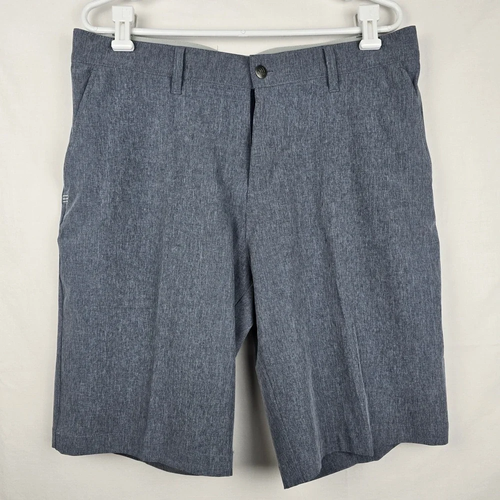 Adidas Golf Shorts Men Waist 34 Gray Heathered‎ Polyester Stretch Performance